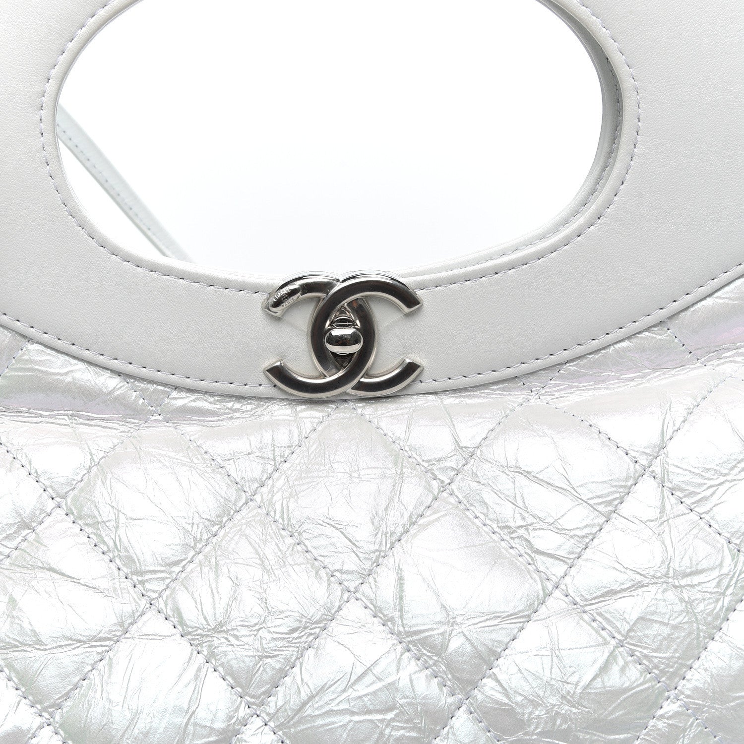 Chanel Crumpled Calfskin Quilted Large 31 Shopping Bag White 9 of 9