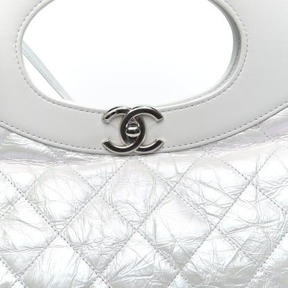 Chanel Crumpled Calfskin Quilted Large 31 Shopping Bag White 9 of 9