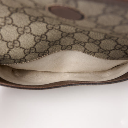 Gucci GG Supreme Monogram Web Small Neo Vintage Double Flap Messenger Bag Beige New Acero 8 of 12