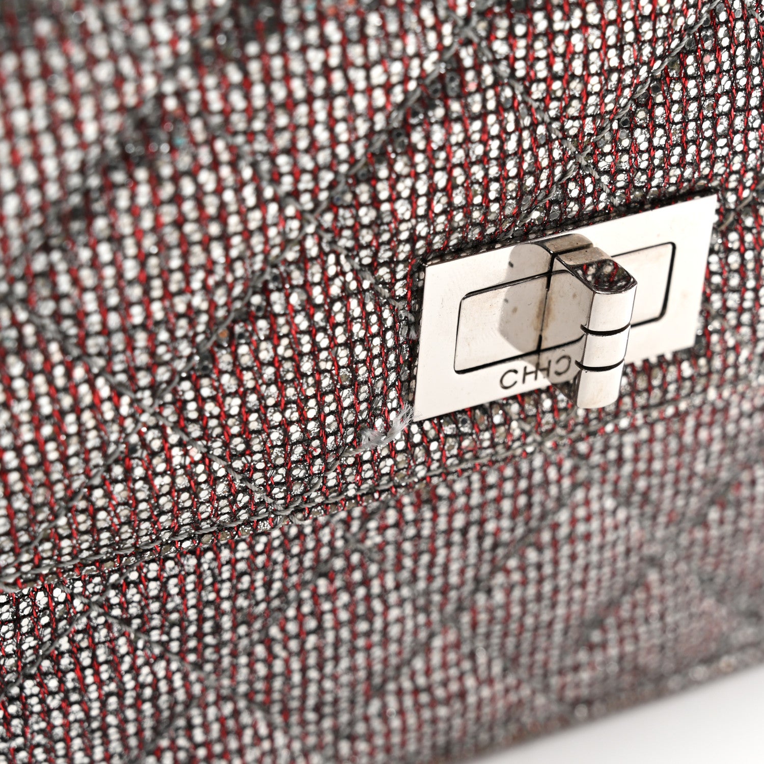Chanel Crystal Quilted Mademoiselle Reissue 2.55 Flap Silver 13 of 14