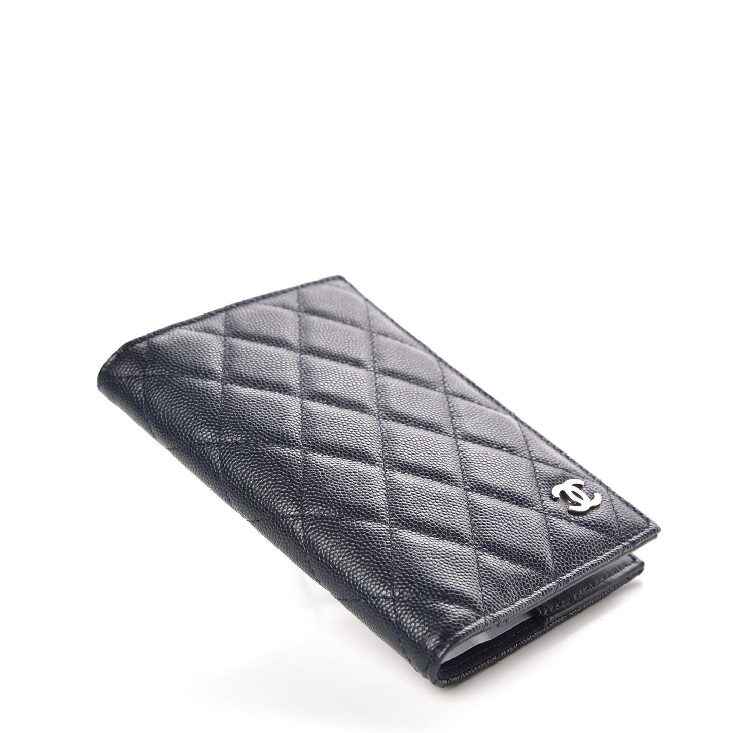 Caviar Quilted Passport Holder Navy