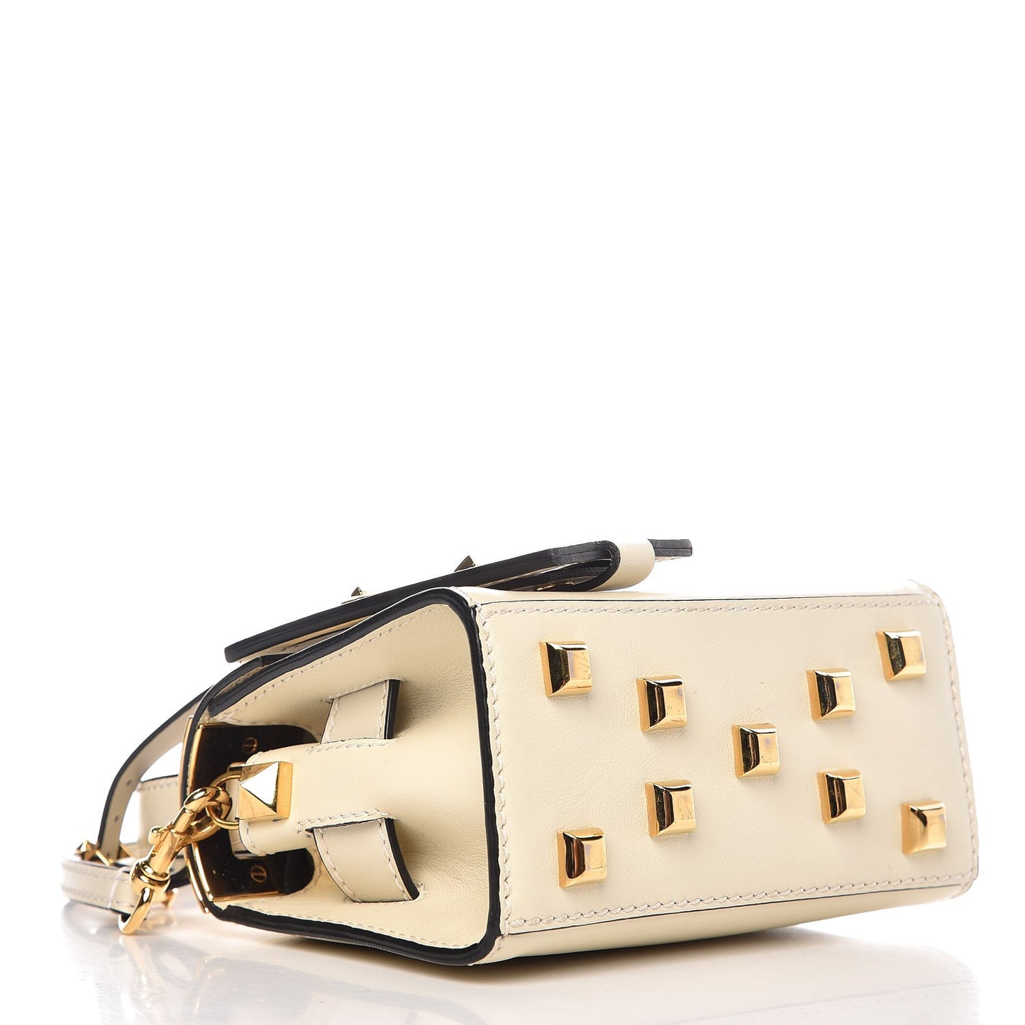 Vitello Mini My Rockstud Frame Bag Light Ivory