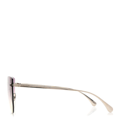 Chanel Titanium Frameless Cat Eye CC Sunglasses 4273-T Purple 6 of 16