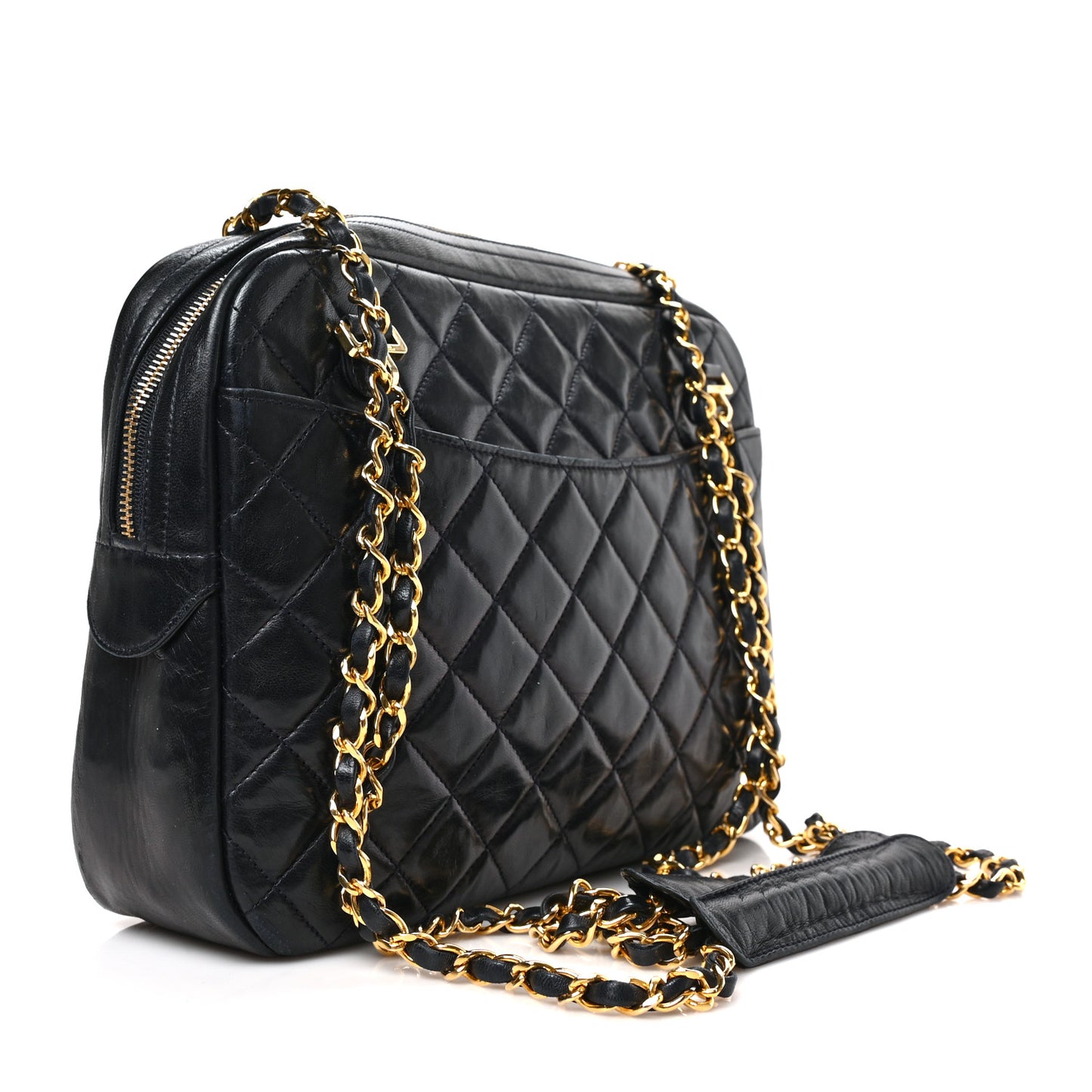 Lambskin Quilted Shoulder Bag Black
