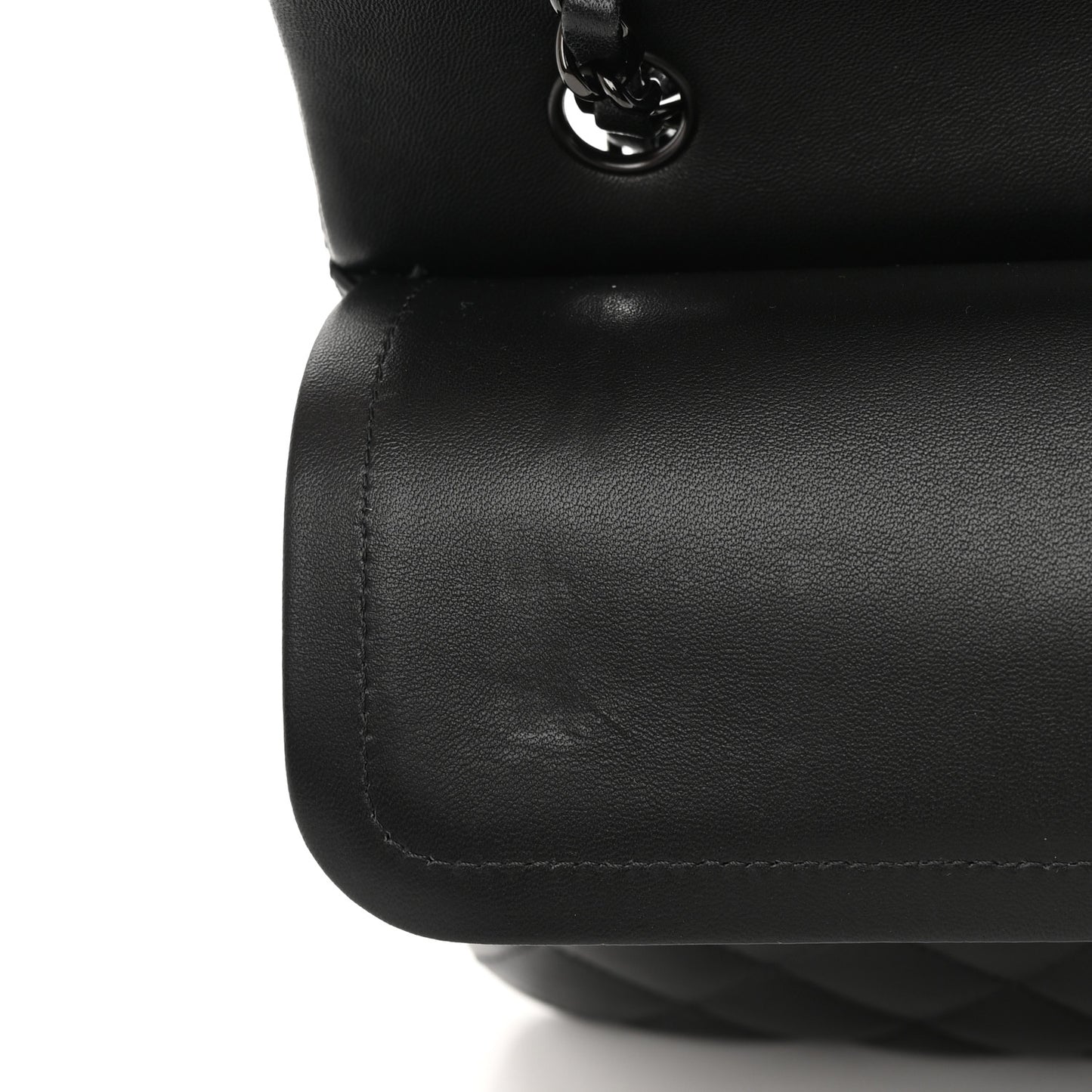 Lambskin Quilted Medium Double Flap So Black