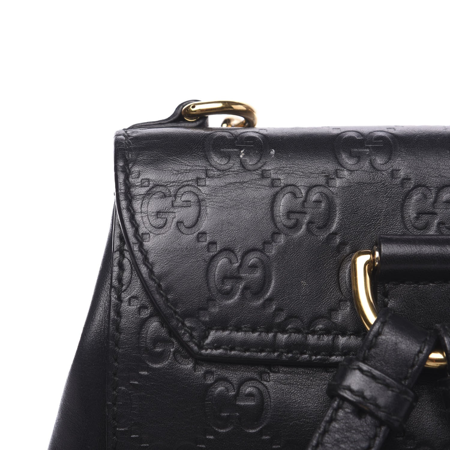 Gucci Guccissima Signature Padlock Backpack Black 12 of 15