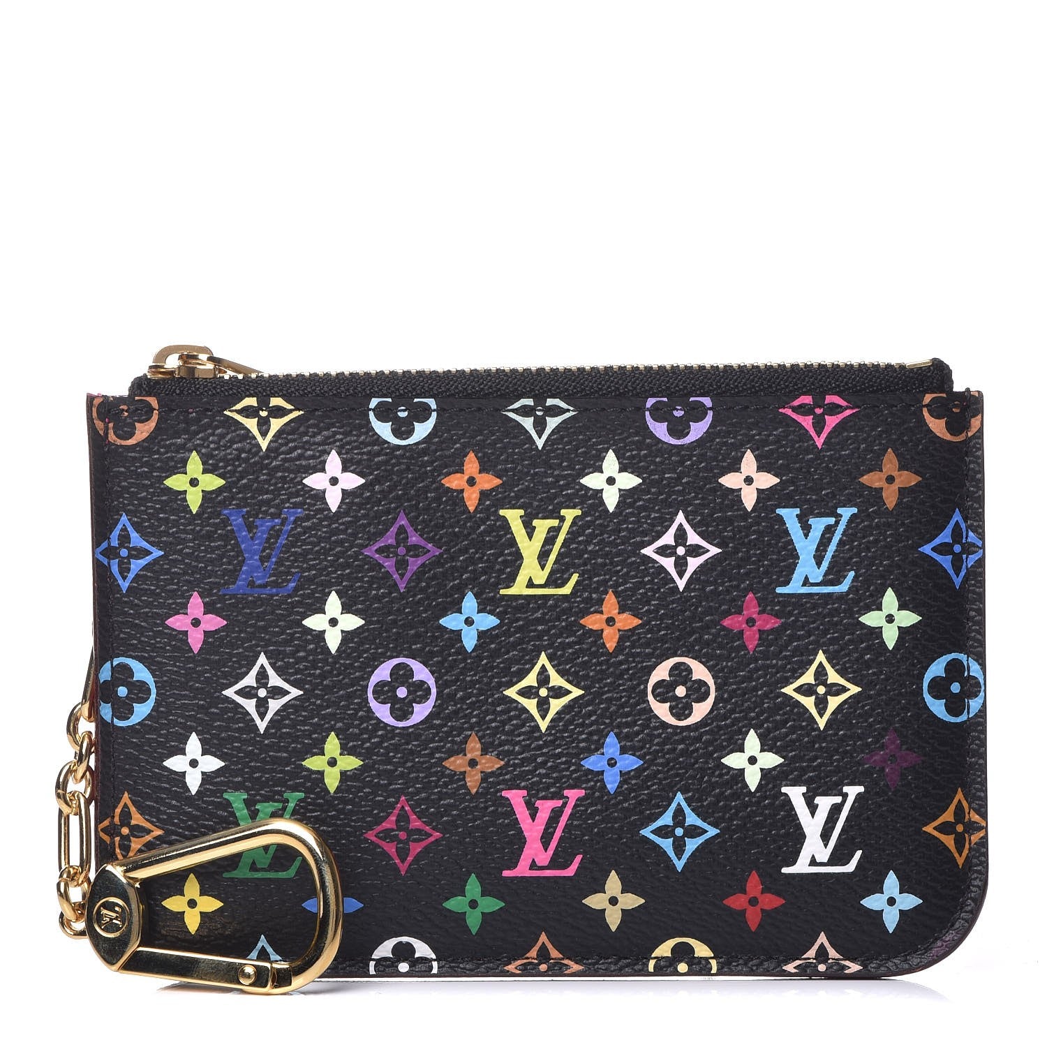 Louis Vuitton Monogram Multicolor Key Pouch Black Grenade 1 of 7