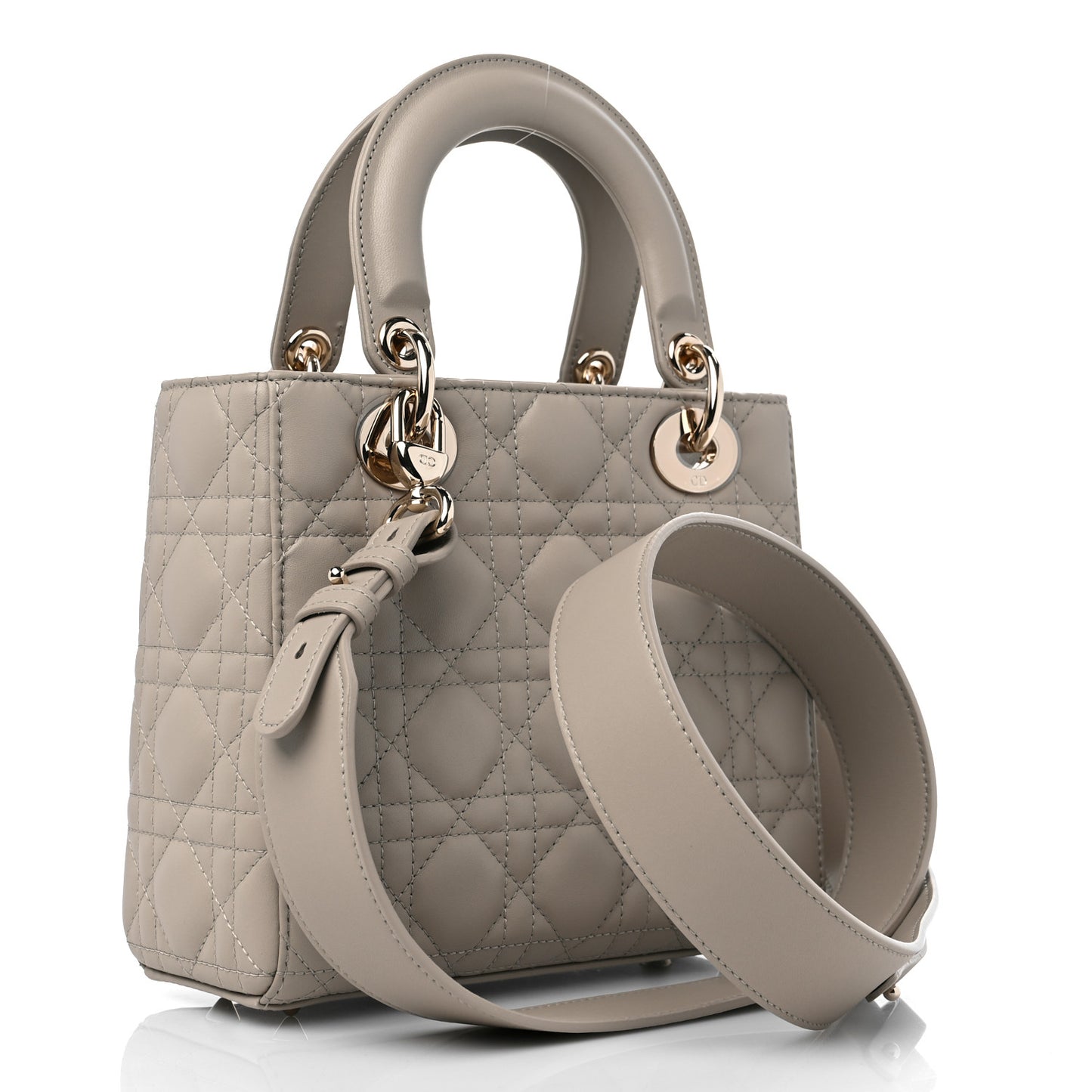 Lambskin Cannage Small Lady Dior Hazelnut