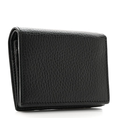 Gucci Pebbled Calfskin GG Marmont Card Case Black 3 of 8