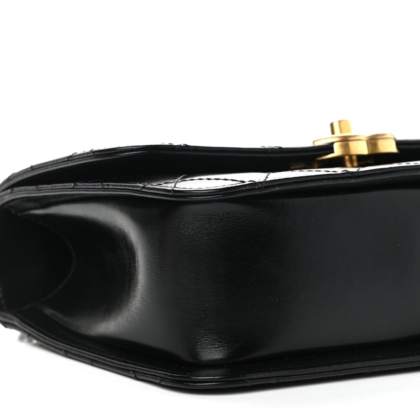 Calfskin Quilted Perfect Fit Flap Black