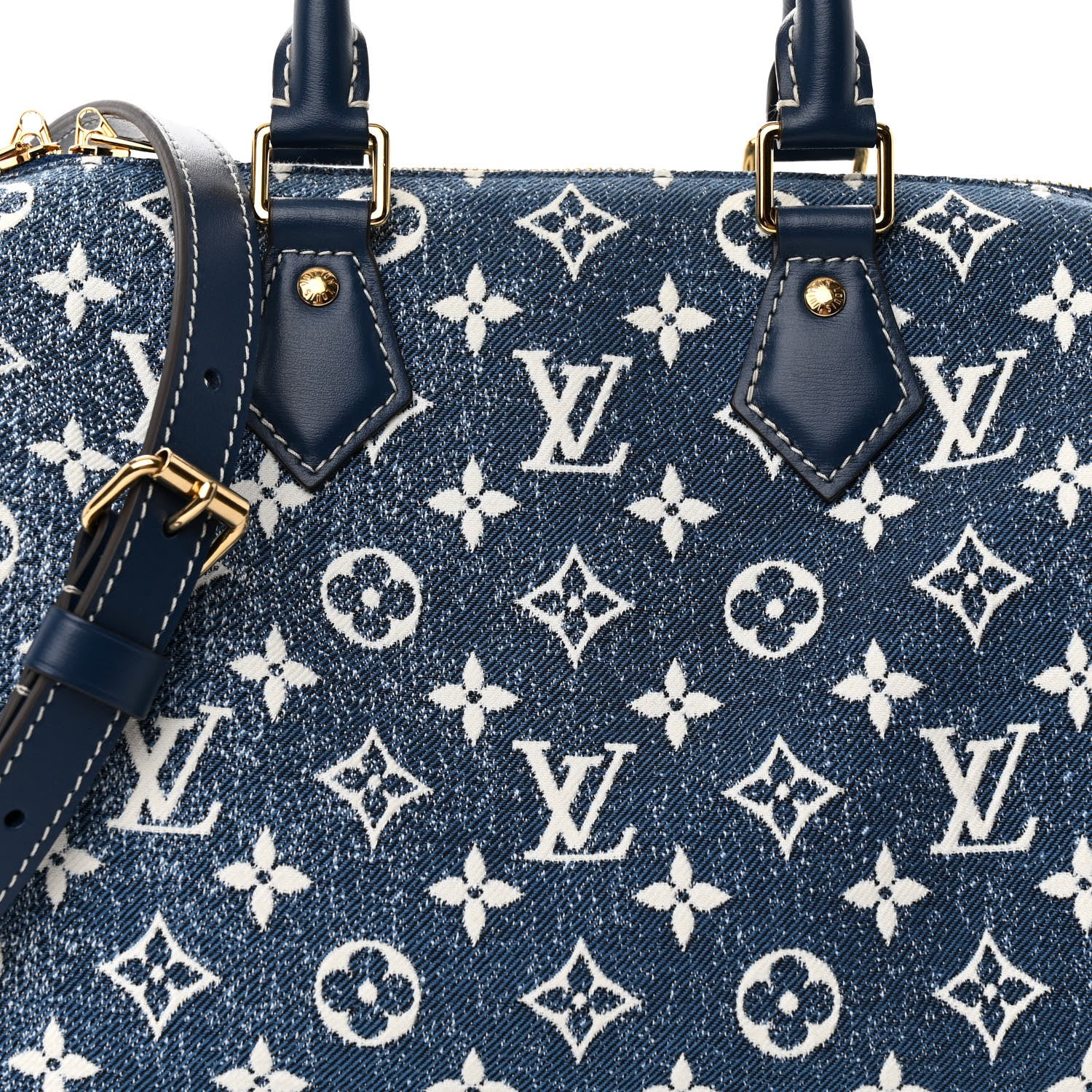 Louis Vuitton Monogram Jacquard Denim Speedy Bandouliere 25 Bleu 8 of 10