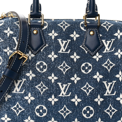 Louis Vuitton Monogram Jacquard Denim Speedy Bandouliere 25 Bleu 8 of 10