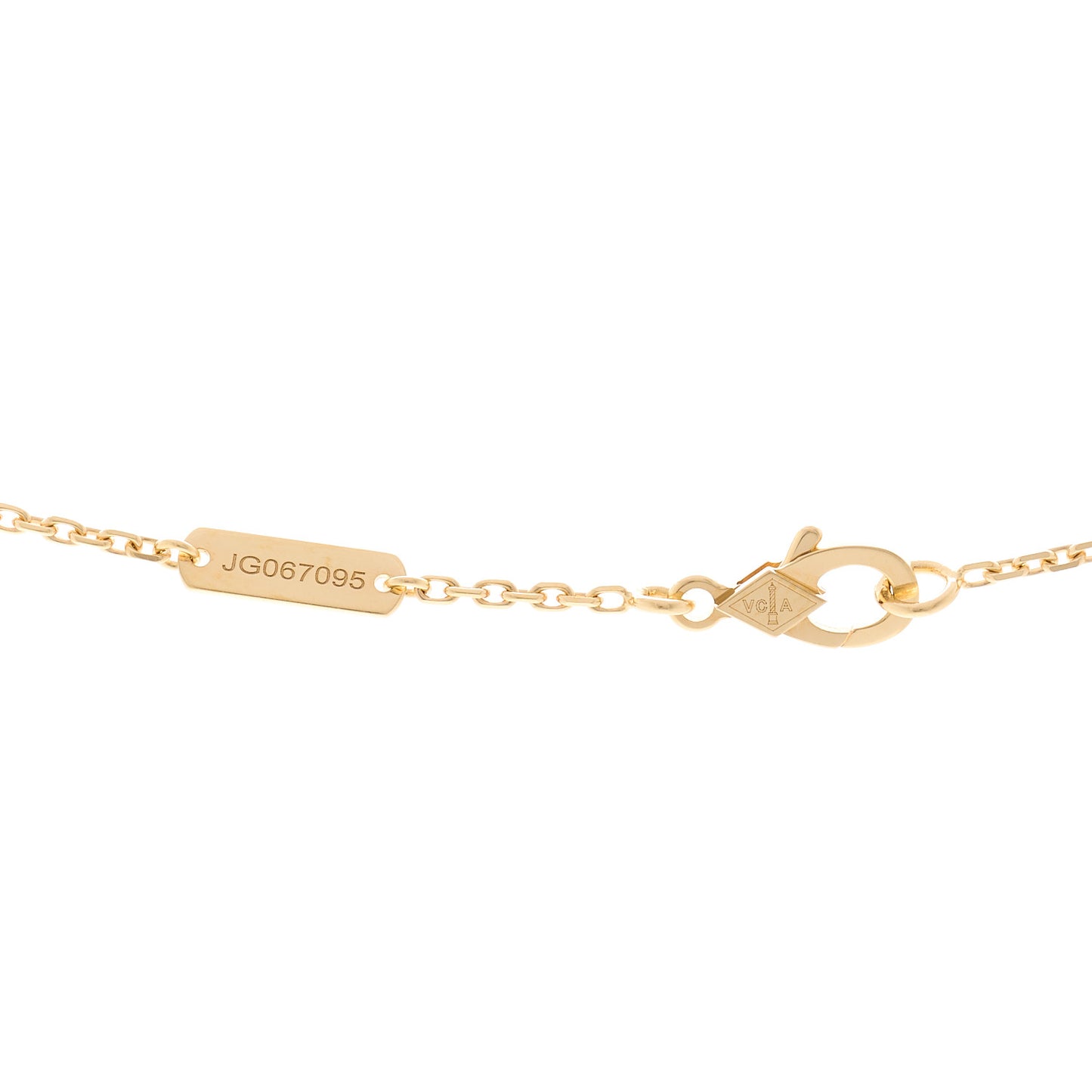 18K Yellow Gold Black Onyx Vintage Alhambra Pendant Necklace