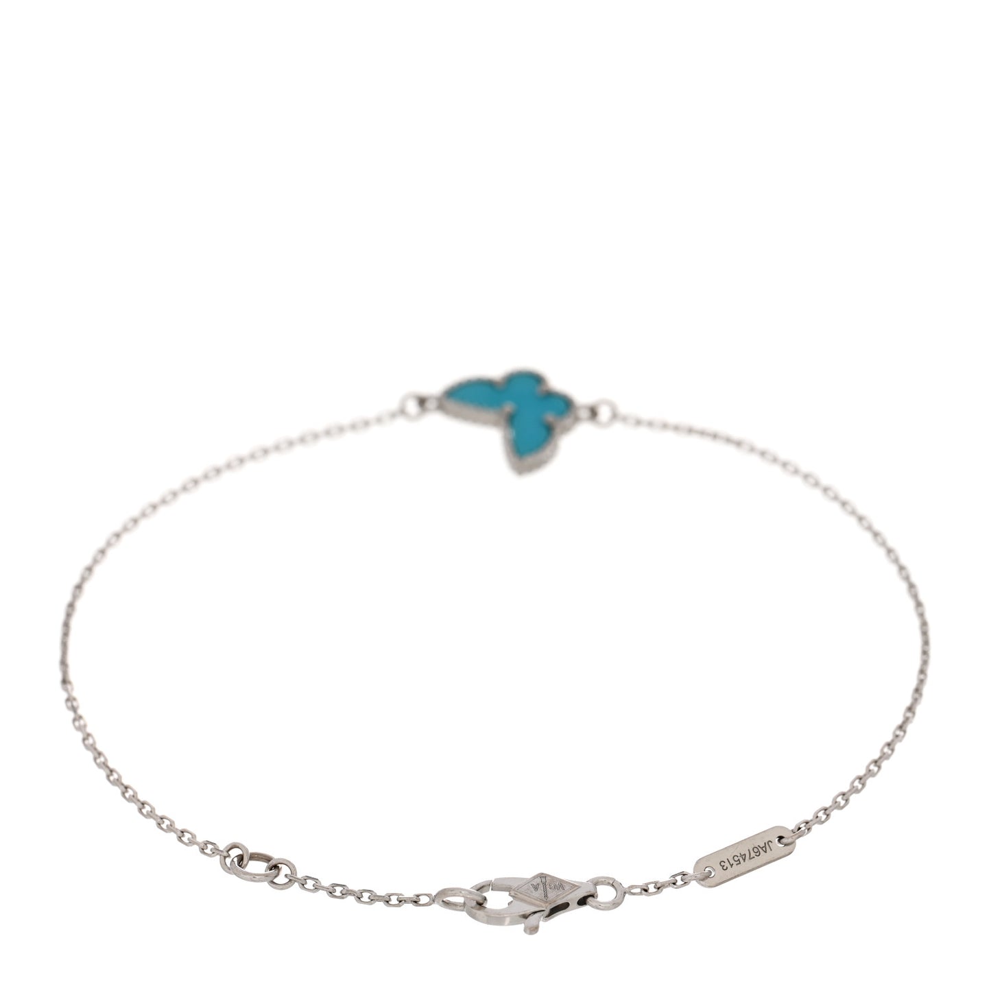 18K White Gold Turquoise Sweet Alhambra Butterfly Bracelet