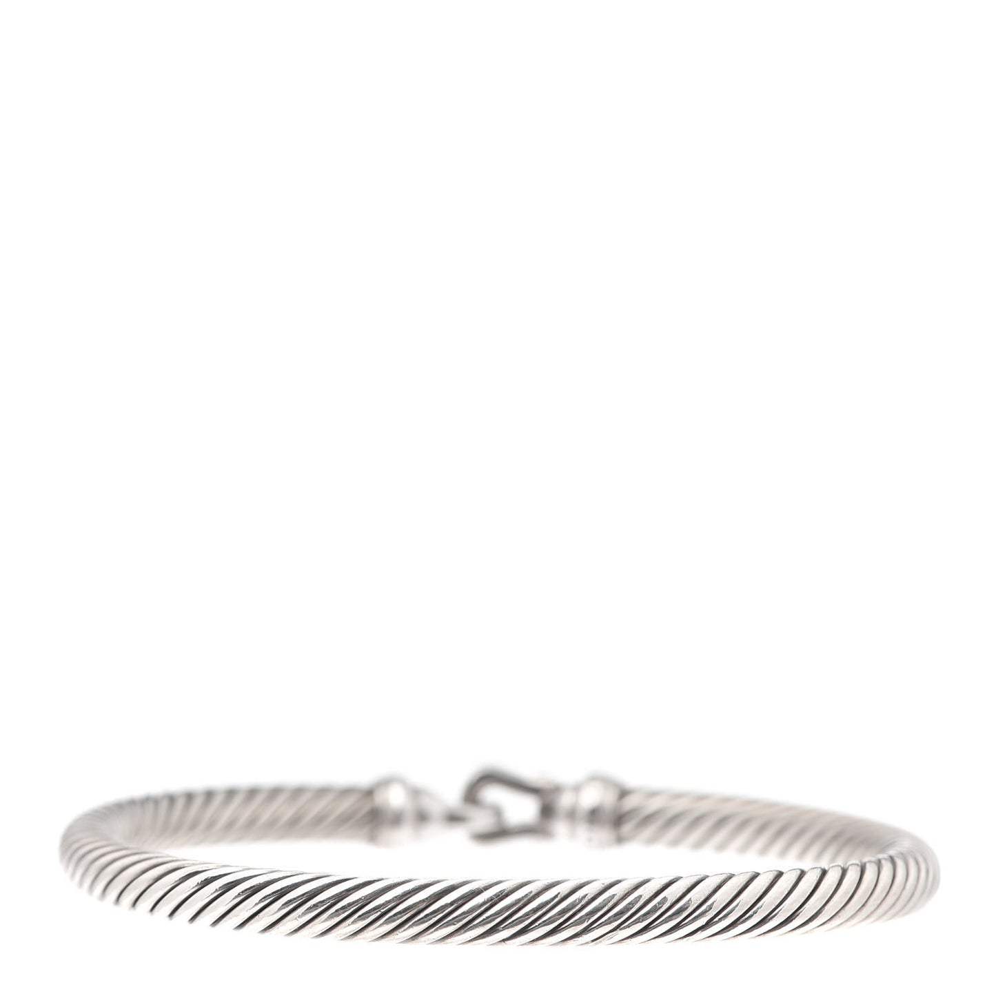 Sterling Silver Diamond 5mm Cable Buckle Bracelet