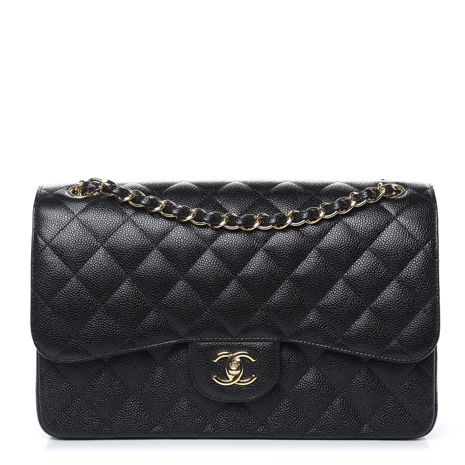 Chanel Caviar Quilted Jumbo Double Flap Black 1 of 10