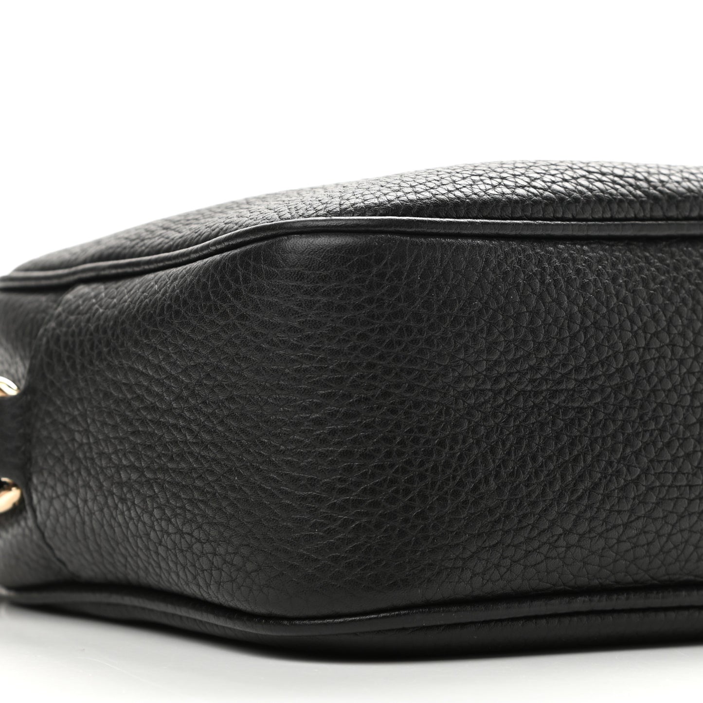 Pebbled Calfskin Small Soho Disco Bag Black