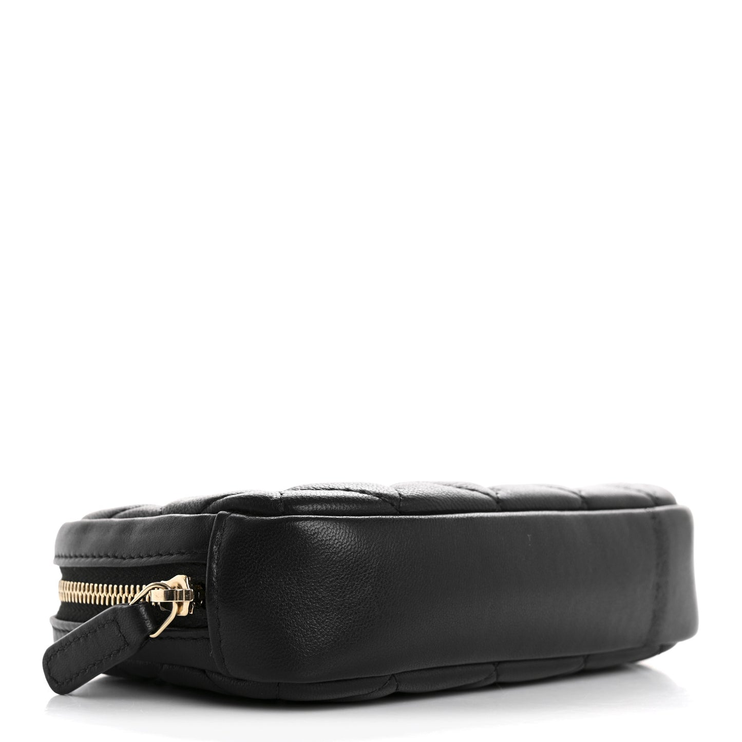 Lambskin Small Curvy Pouch Cosmetic Case Black