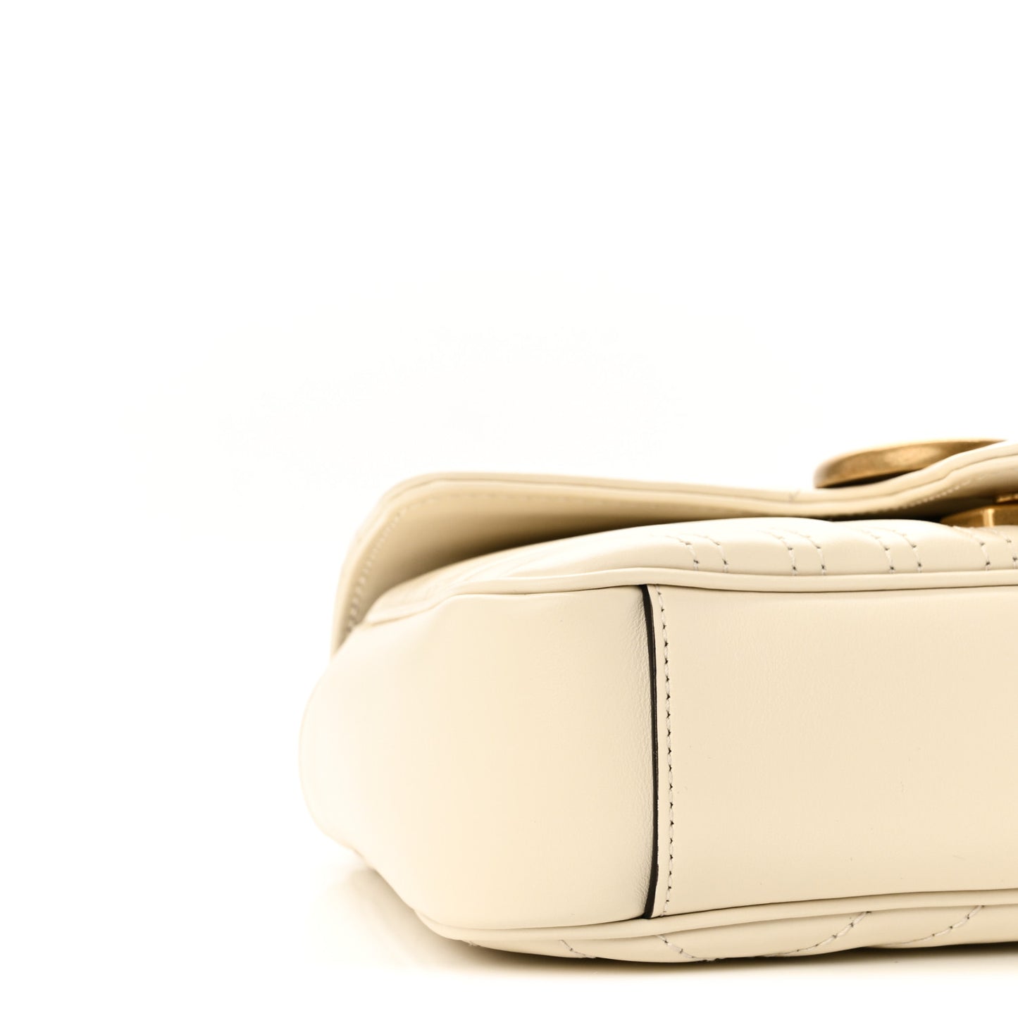 Calfskin Matelasse Mini GG Marmont Shoulder Bag White