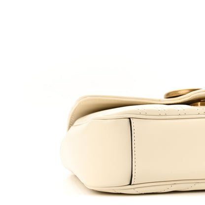 Gucci Calfskin Matelasse Mini GG Marmont Shoulder Bag White 8 of 9