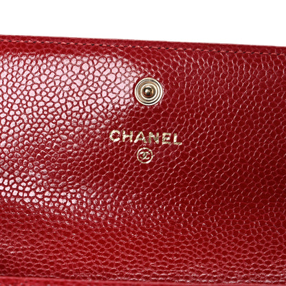 Chanel Caviar Quilted Large Boy Gusset Flap Wallet Red 6 of 8