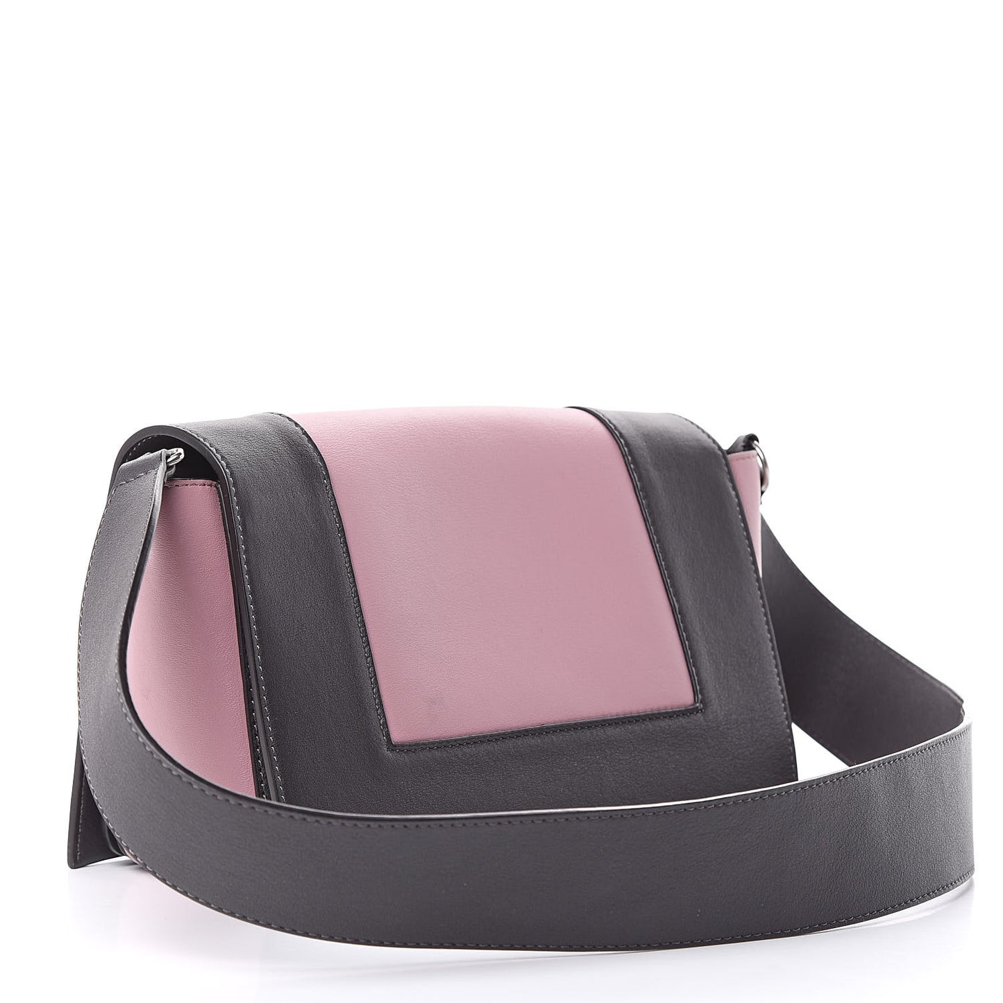 Shiny Smooth Calfskin Medium Frame Shoulder Bag Liquorice Antique Rose