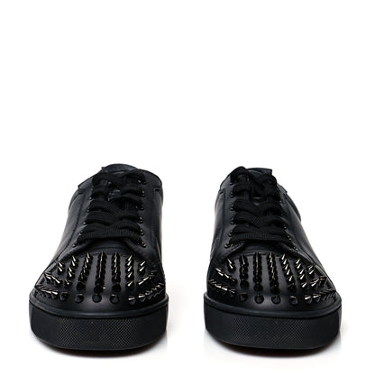 Christian Louboutin Calfskin Mens Louis Junior Spikes Flat Sneakers 45 Black 2 of 11