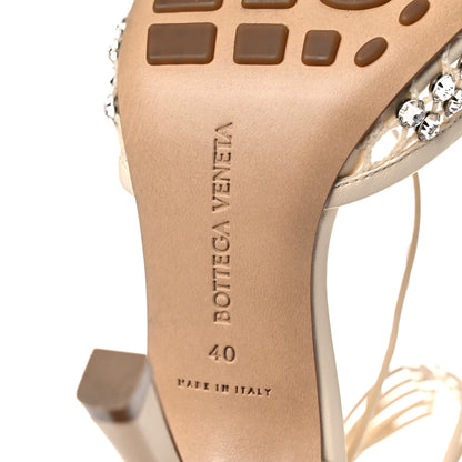 Bottega Veneta Mesh Nappa Crystal Embellished Sparkle Stretch Ankle Tie Sandals 40 Toile 8 of 13