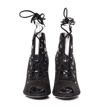 Hermes Suede Goatskin Parade Lace Up Ankle Boots 36 Black 12 of 20