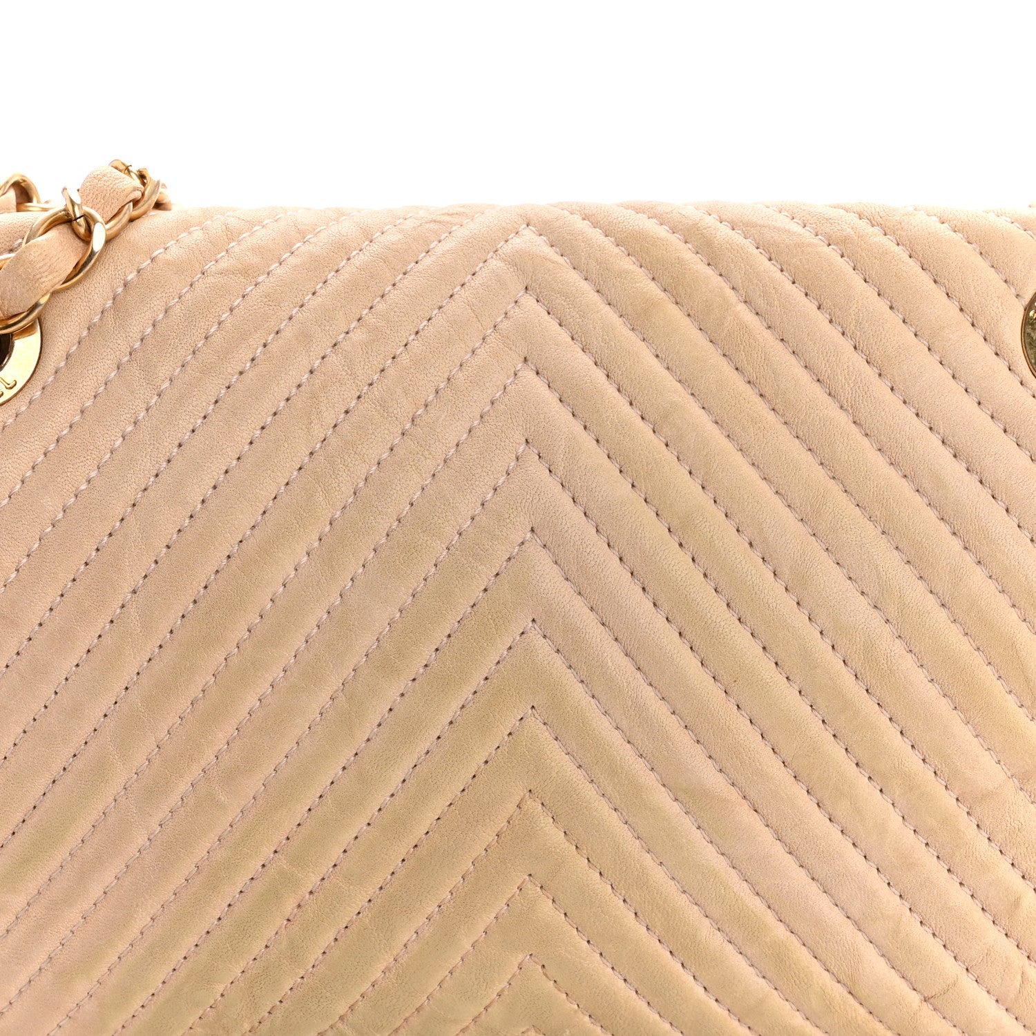 Chanel Calfskin Chevron Small Surpique Flap Beige 1801353