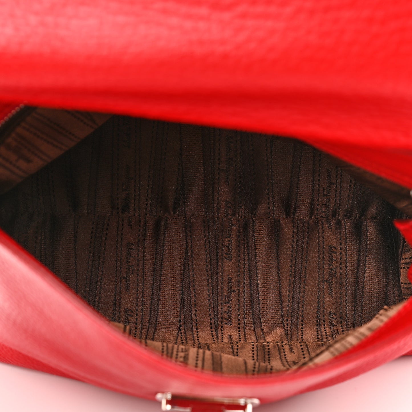 Grained Calfskin Sofia Satchel Red