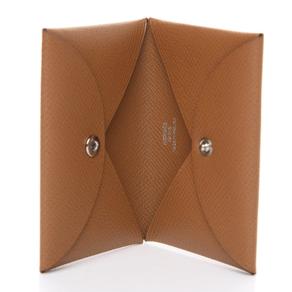 Hermes Epsom Calvi Card Case Gold 4 of 7