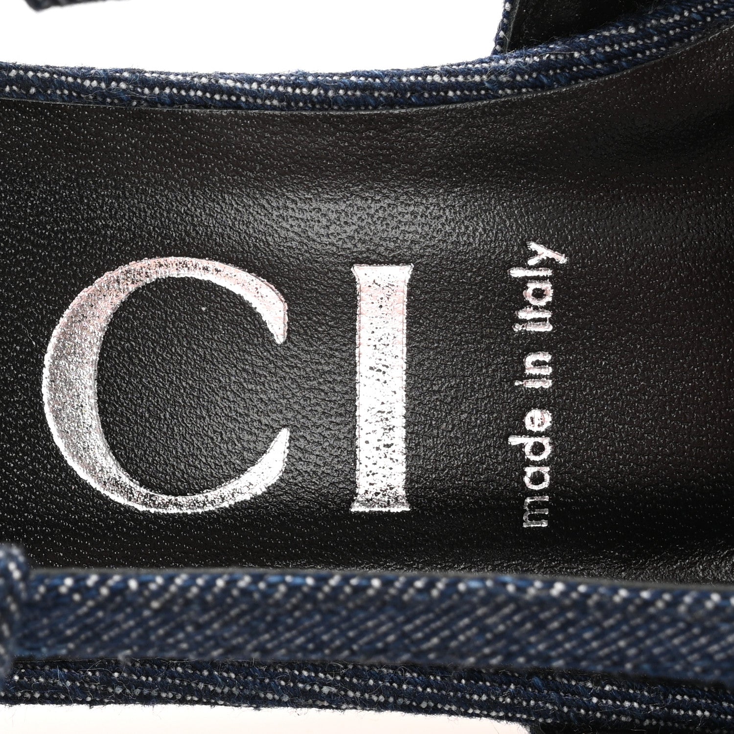 Gucci Denim GG Monogram Malaga Kid Crystal Square G 35mm Slingback Pumps 40 Blue 8 of 10