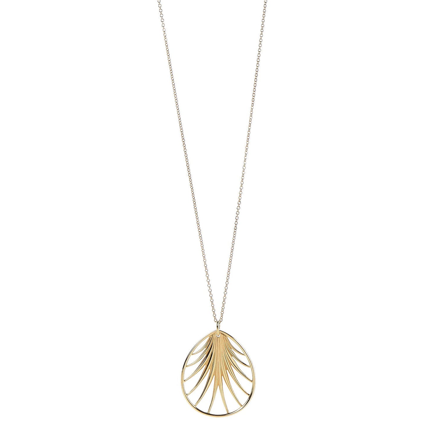 18K Yellow Gold Large Paloma Picasso Villa Paloma Palm Pendant Necklace 30
