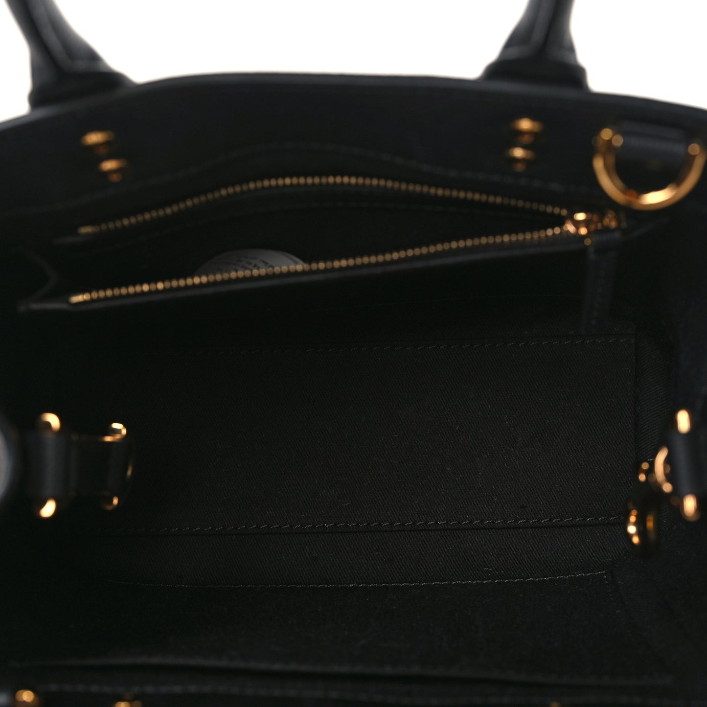 Grained Calfskin Small La Medusa Tote Bag Black