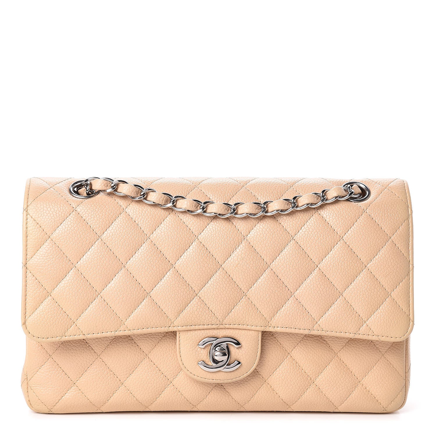 Chanel Caviar Quilted Medium Double Flap Beige Clair 1 of 16