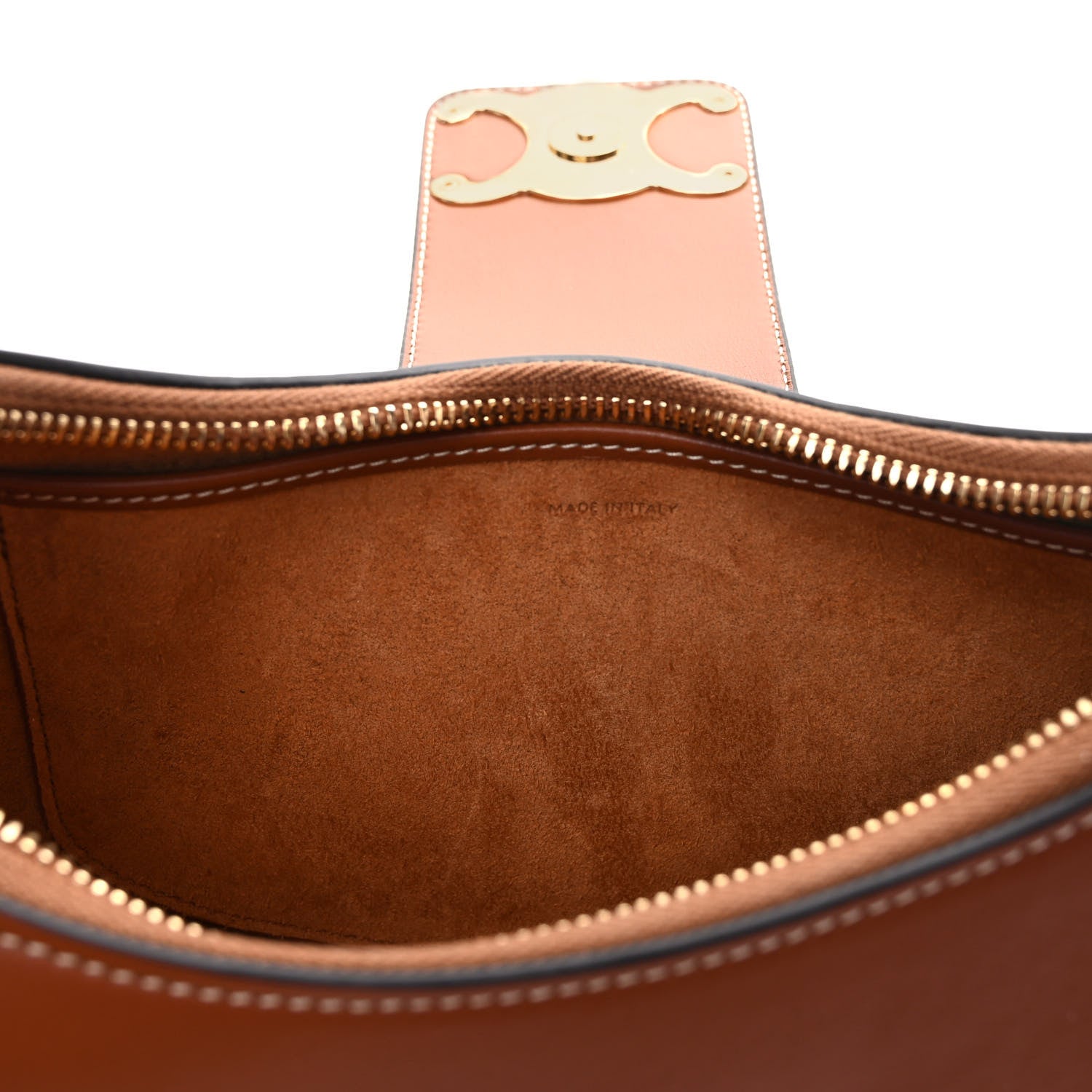 Celine Smooth Calfskin Medium Strap Ava Triomphe Shoulder Bag Tan 10 of 11
