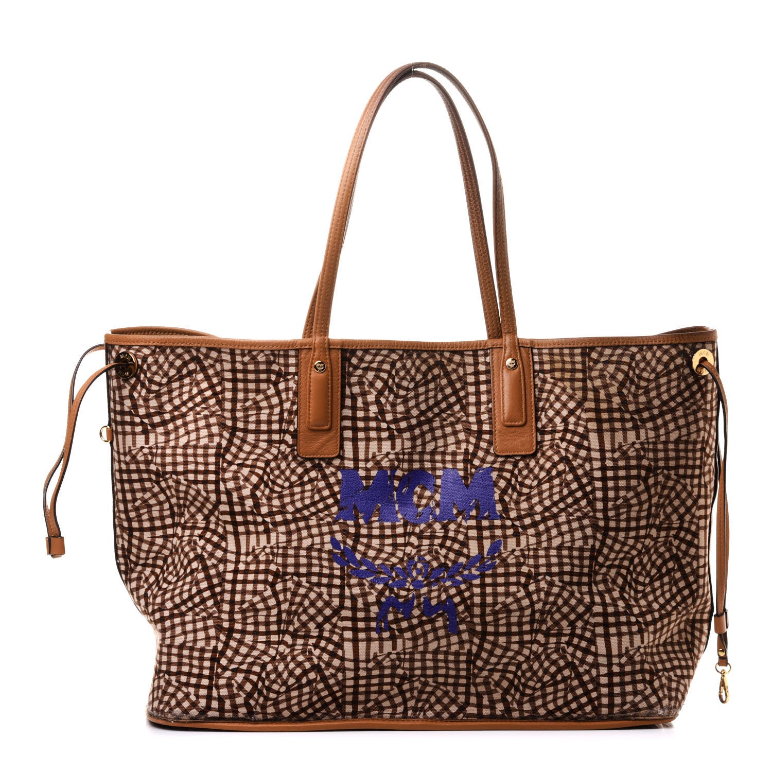MCM Visetos Large Liz Reversible Shopper Tote Cognac 3 of 17