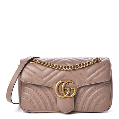 Gucci Calfskin Matelasse Small GG Marmont Shoulder Bag Porcelain Rose 1 of 11