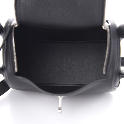 Hermes Taurillon Clemence Mini Lindy 20 Black 5 of 11