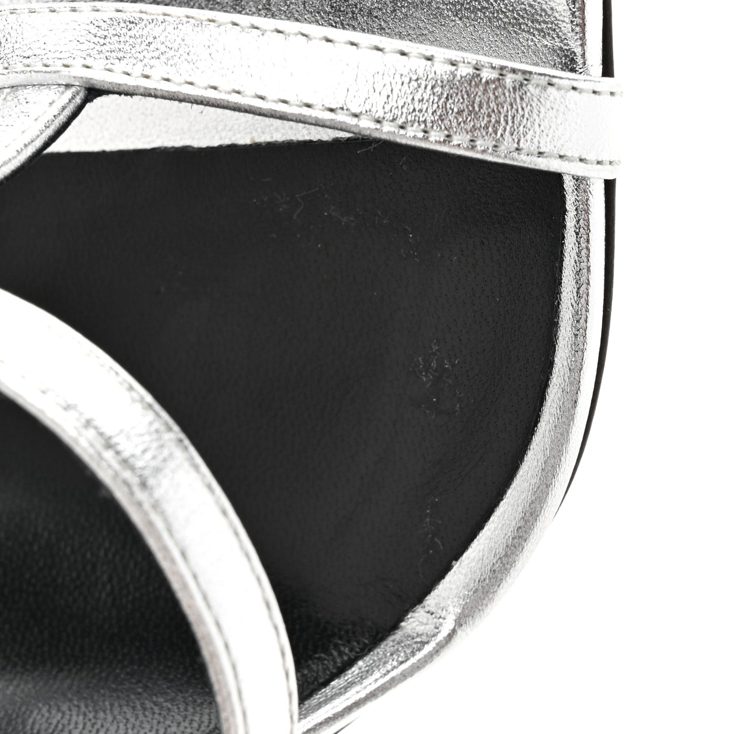 Nappa Silk High Heel Sandals 37.5 Argento