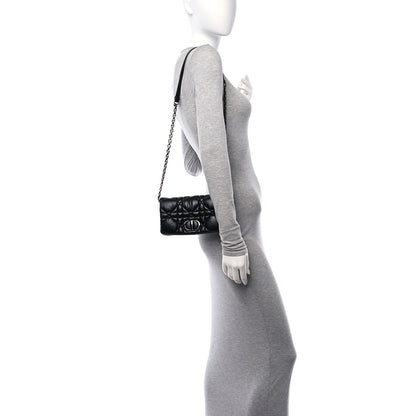 Christian Dior Calfskin Macrocannage Mini Caro Bag Black 2 of 10