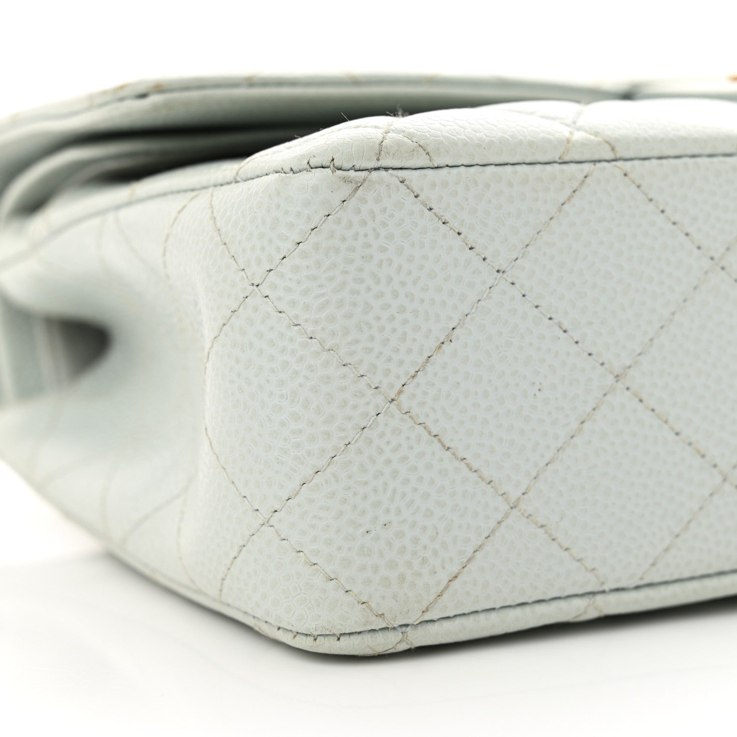 Chanel Caviar Quilted Medium Double Flap Light Blue 9 of 18