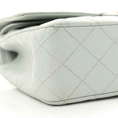 Chanel Caviar Quilted Medium Double Flap Light Blue 9 of 18