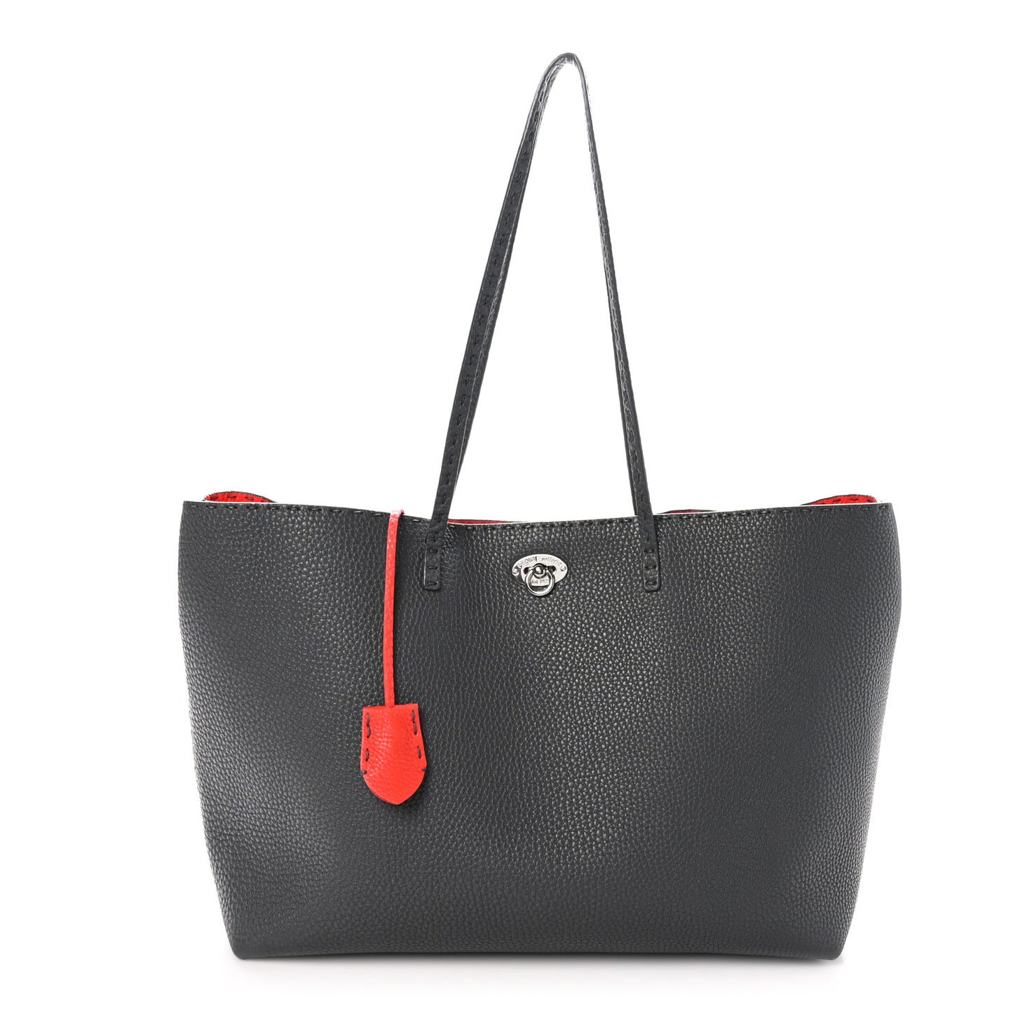 Cuoio Romano Selleria Bi-Color Large Carla Shopping Tote Asfalto Papavero