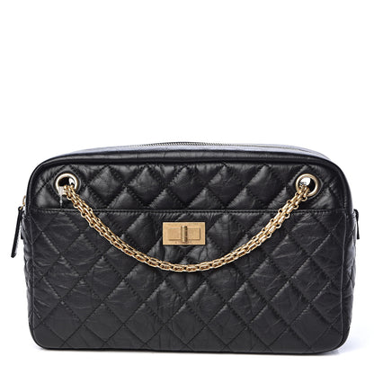 Chanel Aged Calfskin Quilted Medium Reissue Camera Case Black 2 of 11