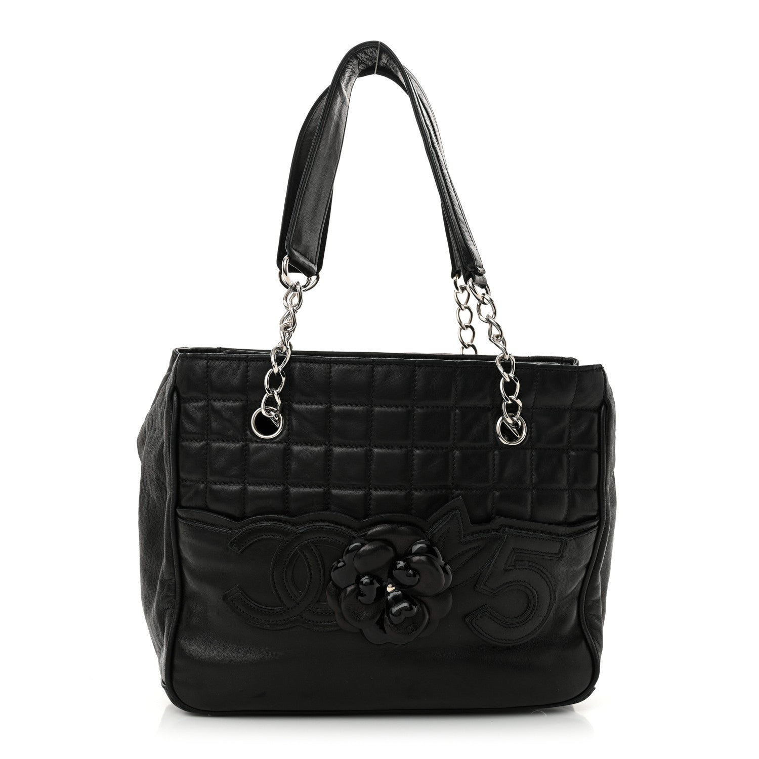 Chanel Lambskin Camellia No. 5 Shoulder Bag Black 1 of 16