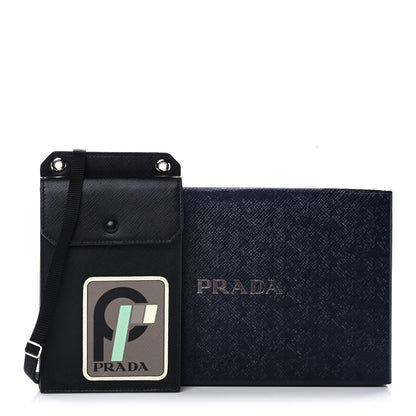 Prada Saffiano Racing Logo Patch Mini Bag Black 13 of 13
