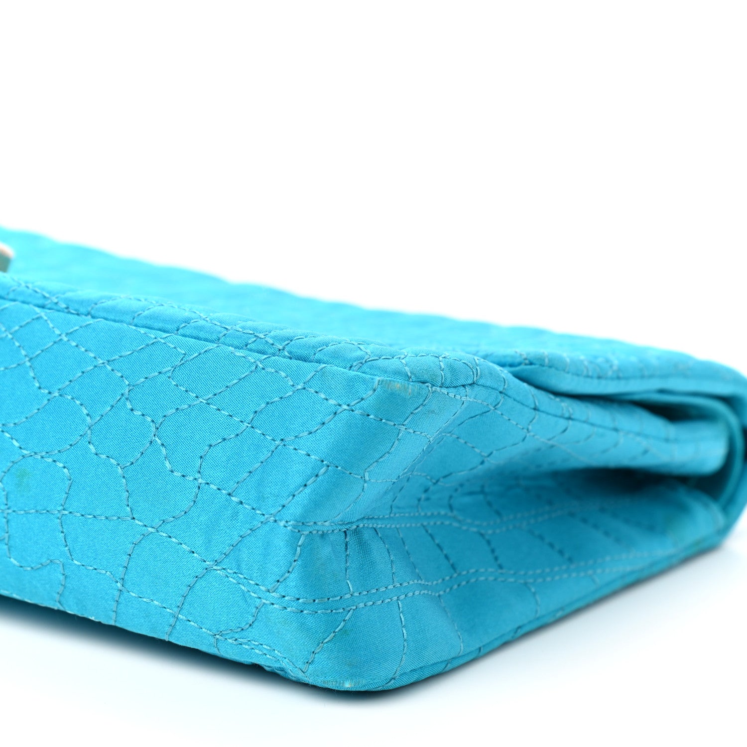 Chanel Satin Coco's Croc 2.55 Reissue 225 Flap Turquoise 9 of 11