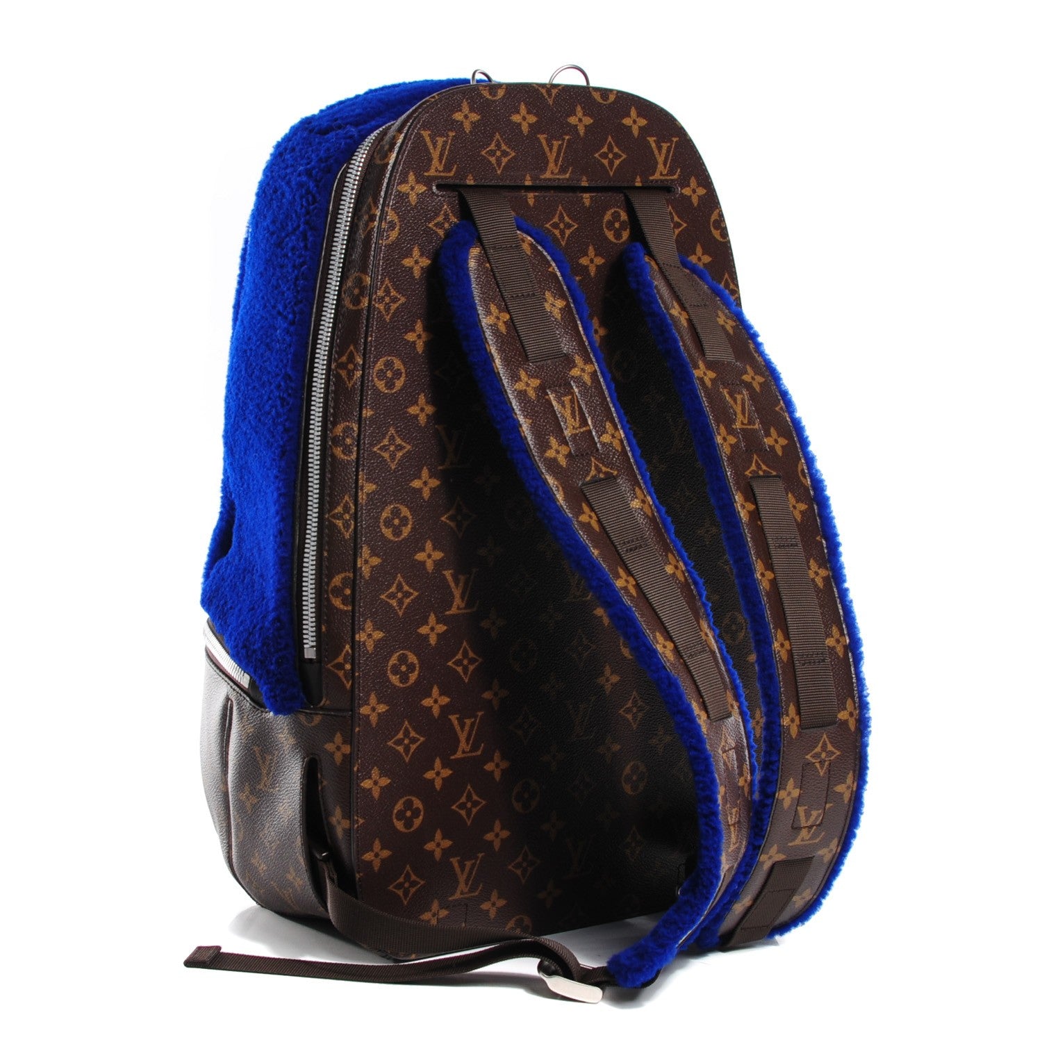 Louis Vuitton Shearling Monogram Marc Newson Fleece Pack Blue 3 of 7